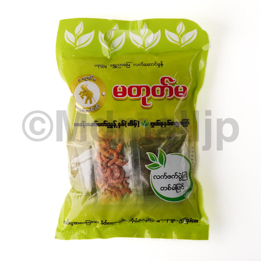 မတုတ်မ ဇယန်း လက်ဖက်ညွန့်နှပ်(ဆိမ့်)နှင့်ရှယ်ခုနှစ်ထွေကြော်400gram